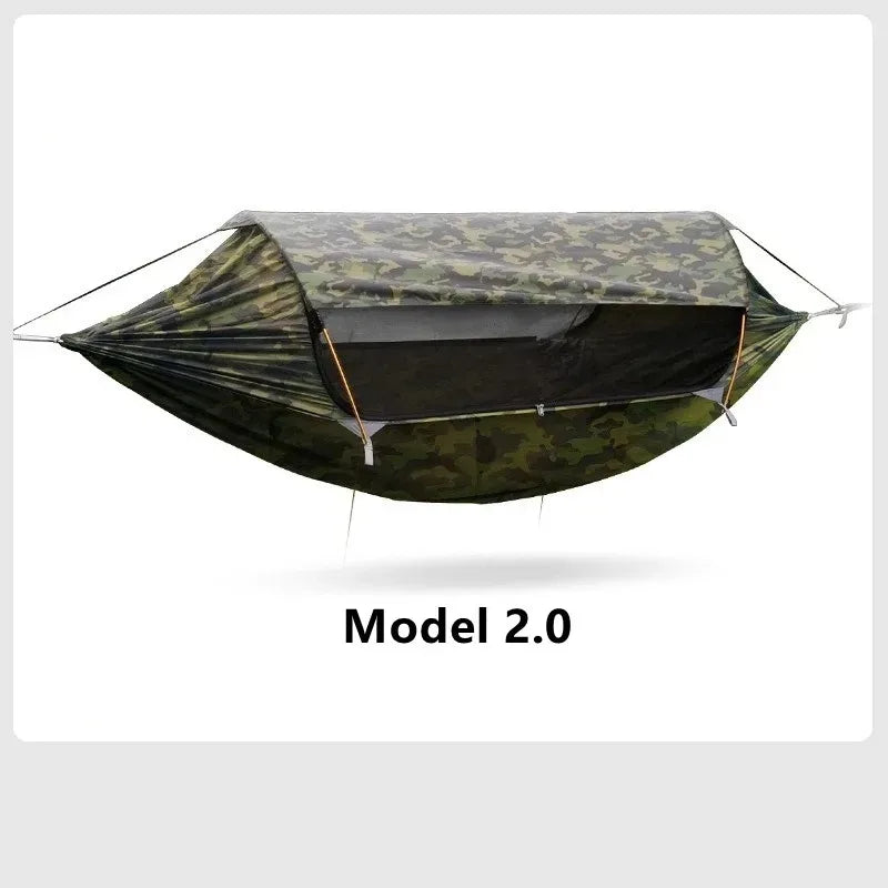 Hamac de camping avec moustiquaire tunnel et toit amovible, 270 x 140 cm, vue 6