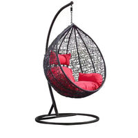 Fauteuil Suspendu Œuf Tressé sur Pied Métal, Charge 150 kg, 6 Modèles, vue 3