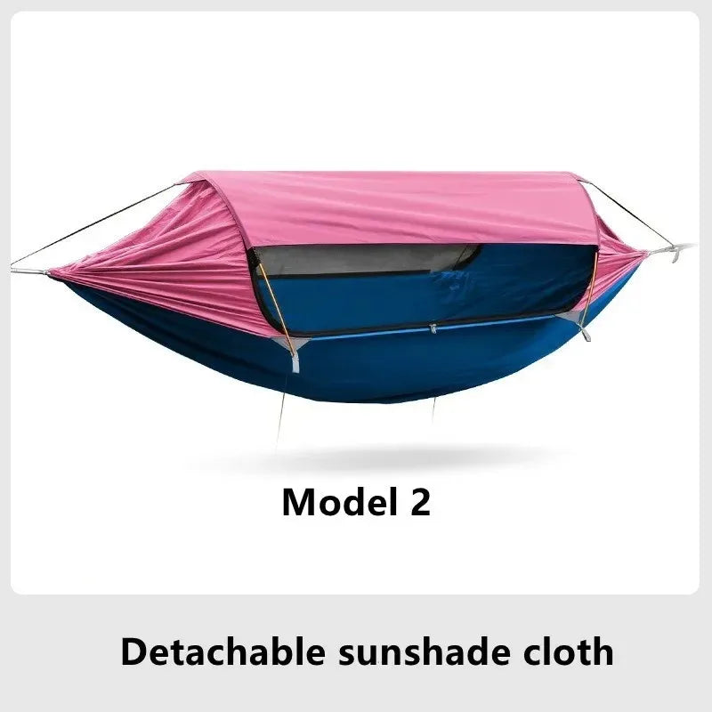 Hamac de camping avec moustiquaire tunnel et toit amovible, 270 x 140 cm, vue 5