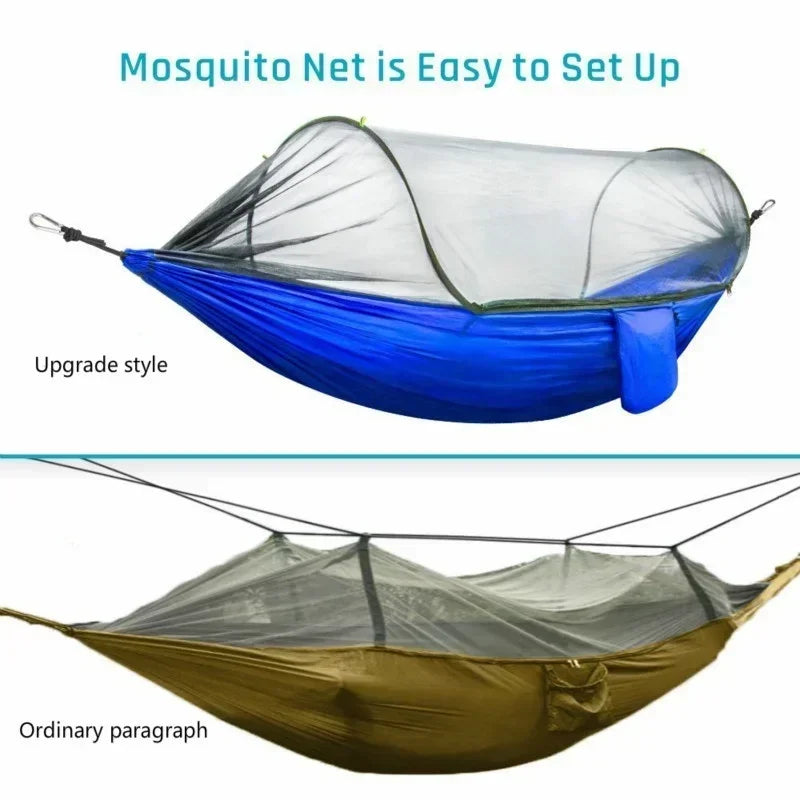 Hamac de Camping Pop-Up avec Moustiquaire, Nylon 210T, 250 x 120 cm, 8 Coloris, vue 4