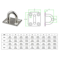 Platine à Anneau Carrée en Inox 304 pour Hamac, 4 à 8 mm, vue 2