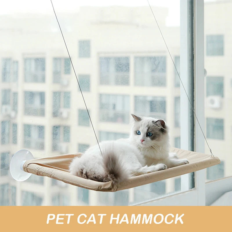 Hamac pour Chat de Fenêtre à Ventouses, Tissu Oxford, 4 Coloris, 55 x 35 cm