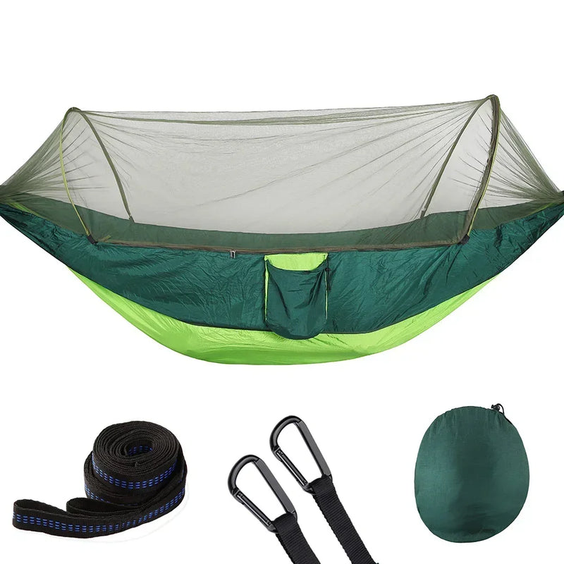 Hamac de Camping Pop-Up avec Moustiquaire, Nylon 210T, 250 x 120 cm, 8 Coloris, vue 7