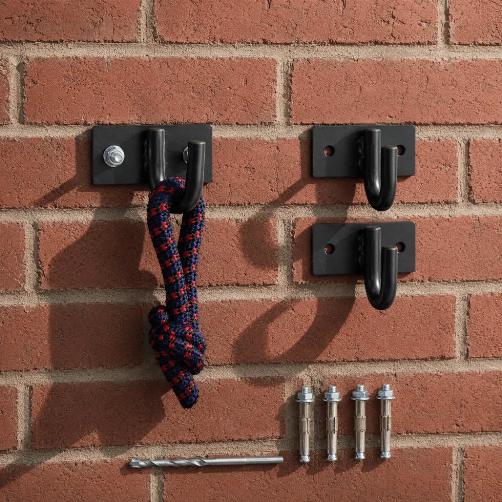 Crochet Mural pour Hamac en Acier Noir, Plaque 2 ou 4 Trous, vue 2