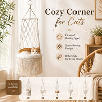 Hamac pour Chat Suspendu en Macramé de Coton, Panier à Franges, 5 Modèles de 21 à 40 cm, vue 4