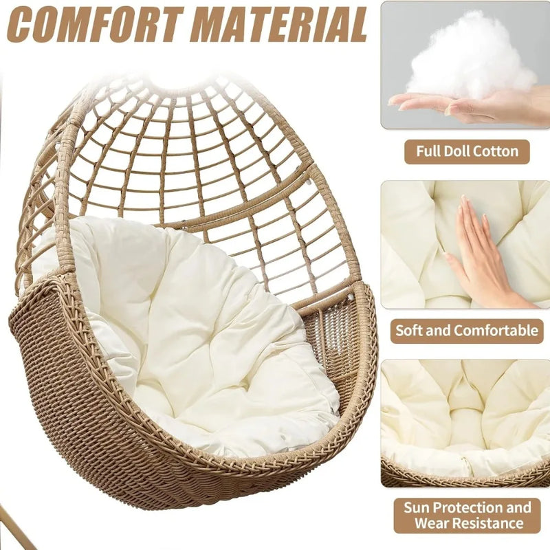 Coussin Rond pour Fauteuil Suspendu ou en Rotin, 40 à 90 cm, vue 2