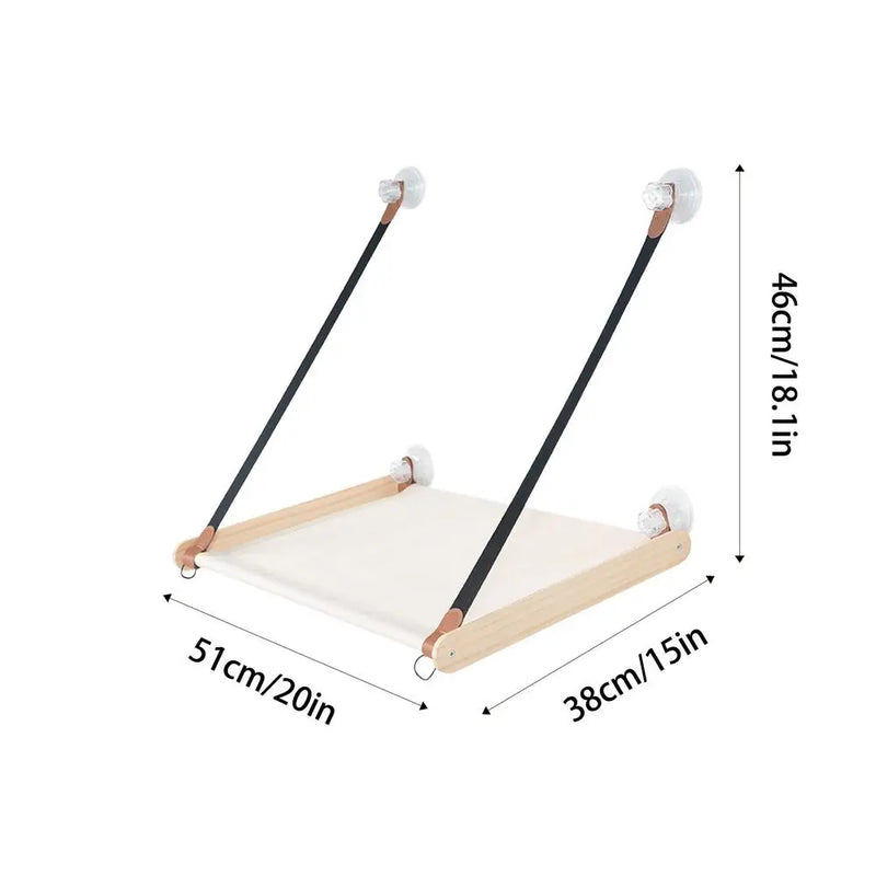 Hamac pour Chat de Fenêtre Pliable en Bois et Tissu Oxford, 51 x 38 x 46 cm, vue 7