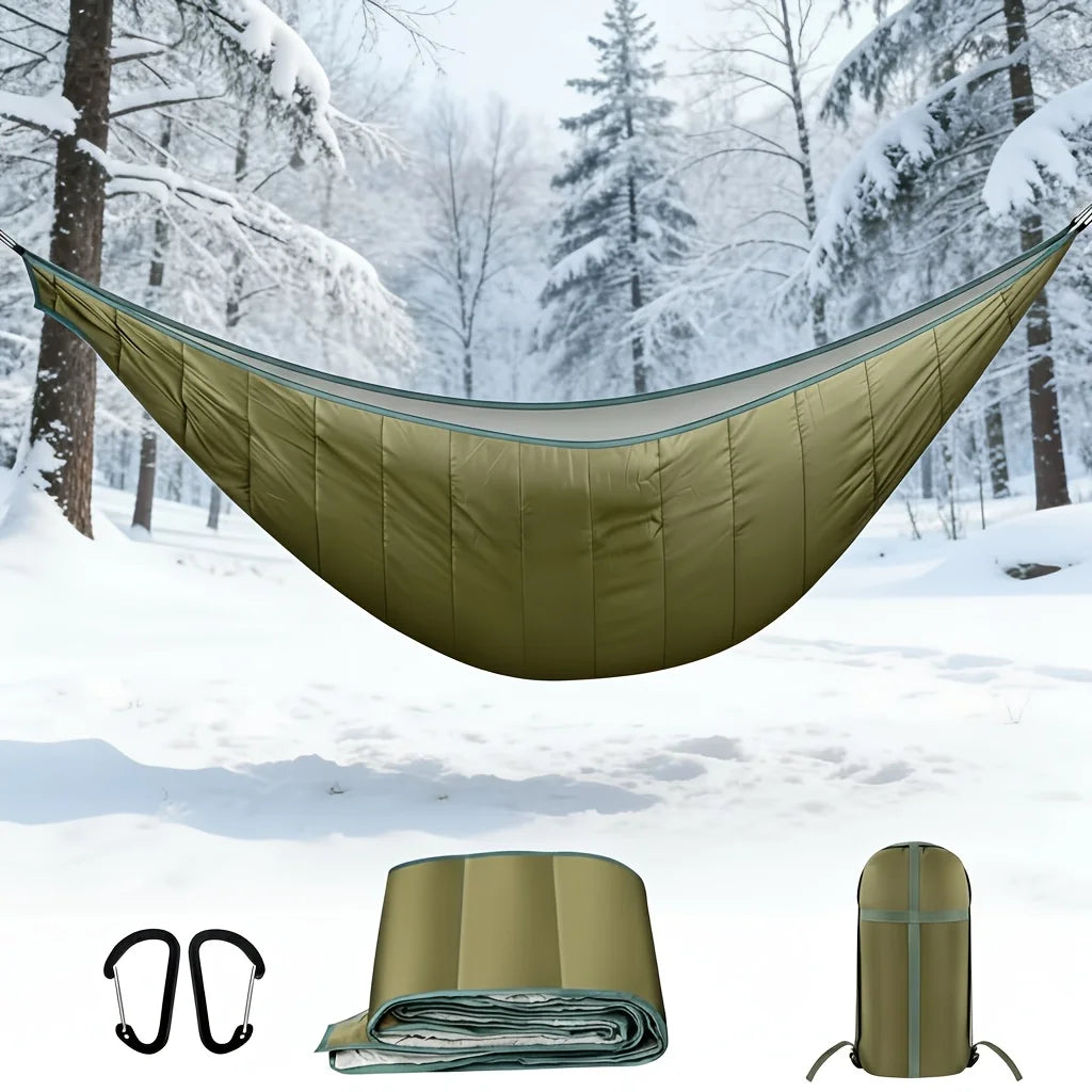 Sous-Couette Isolante pour Hamac, Coupe-Vent, 240 x 135 cm, avec Sac et 2 Mousquetons