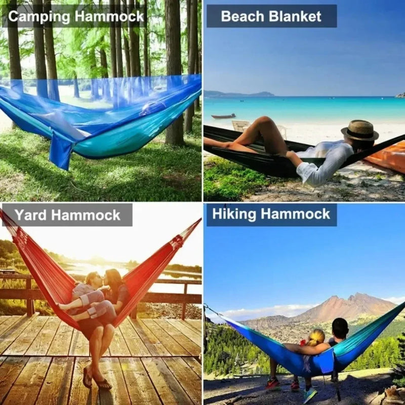 Hamac de camping avec moustiquaire à ouverture automatique, nylon 210T, 260 x 140 cm, vue 2