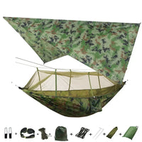 Hamac de Camping Double Moustiquaire, Bâche Imperméable et Sangles, 260 x 140 cm, vue 8
