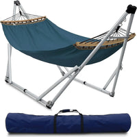 Hamac sur Pied Pliable 2 Places, Barres en Bois et Sac de Transport, vue 15