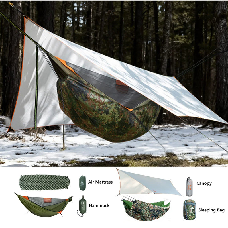 Hamac de Camping Moustiquaire, Bâche et Matelas, 4 Articles à la Pièce, vue 2