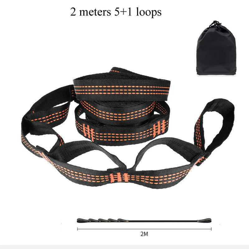 Sangles de Hamac en Polyester, Paire de 2 m ou 2,8 m, 5+1 ou 14+1 Boucles, avec Sac, vue 13