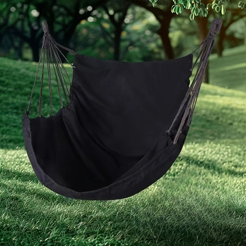 Chaise hamac suspendue à double épaisseur de toile, 100 x 130 cm, écru, gris ou noir, vue 2