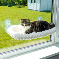 Hamac pour Chat de Fenêtre en Peluche Réversible, Cadre Métal Pliable, 4 Ventouses, 60 x 34 cm, vue 7