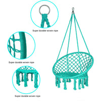 Chaise Hamac Ronde en Macramé de Coton avec Anneau en Acier et Kit de Suspension, vue 3