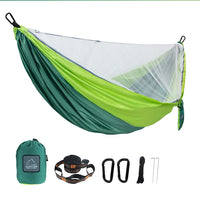 Hamac de Camping avec Moustiquaire, Nylon 290 x 140 cm, Sangles Incluses, vue 9