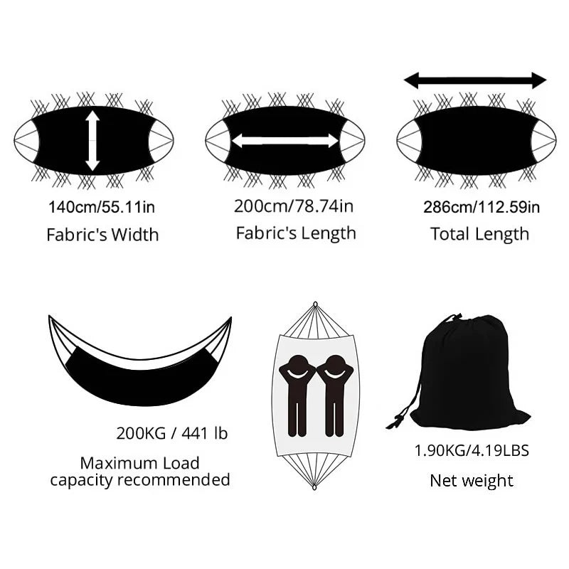 Hamac Double Style Nordique en Coton Écru, Franges en Macramé, 200 x 150 cm, vue 6
