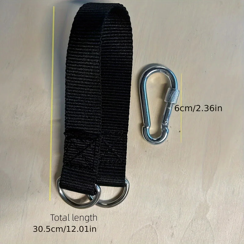 Sangles de Suspension Noires pour Hamac et Barre Fixe, Lot de 2 avec Mousquetons, 25 ou 35 cm, vue 3