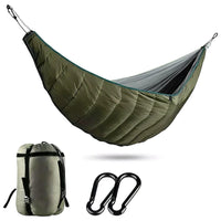 Sous-Couette pour Hamac d'Hiver 250 x 150 cm, Coque Nylon, 2 Mousquetons, Vert ou Rouge Foncé