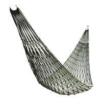 Hamac 1 place en toile rayée ou en filet de corde, avec cordes d'accroche, vue 8