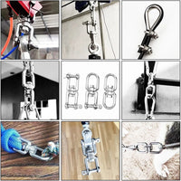 Émerillon double en inox 304 pour hamac et fauteuil suspendu, M4 à M12, vue 6