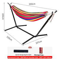 Hamac sur Pied 1 Place, Toile de Coton Rayée, Support 260 cm, vue 9