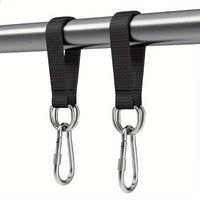 Sangles de Suspension Noires pour Hamac et Barre Fixe, Lot de 2 avec Mousquetons, 25 ou 35 cm, vue 5