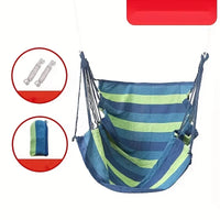 Chaise Hamac Suspendue en Toile Épaisse Rayée pour Jardin et Camping, vue 7