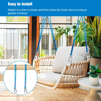 Corde de suspension bleue avec mousqueton pour hamac, 62 cm, lot de 1 ou 2, vue 6