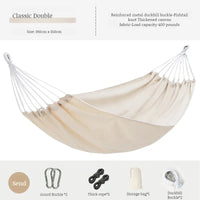 Hamac à Barre en Toile de Coton Épaisse, 1 ou 2 Places, 190 cm, Beige, Gris ou Marron, vue 8