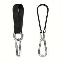 Sangles de Suspension Noires pour Hamac et Barre Fixe, Lot de 2 avec Mousquetons, 25 ou 35 cm, vue 6