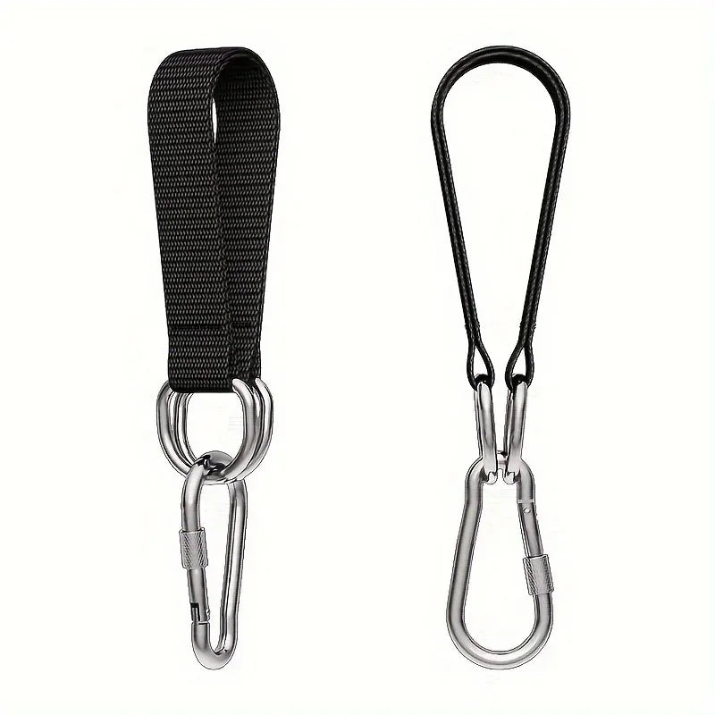 Sangles de Suspension Noires pour Hamac et Barre Fixe, Lot de 2 avec Mousquetons, 25 ou 35 cm, vue 6