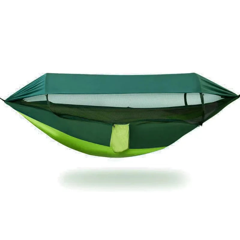 Hamac double anti-roulis avec moustiquaire et toit amovible, nylon 260 x 140 cm, vue 7