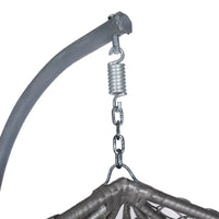 Fauteuil Suspendu Œuf en Rotin Tressé avec Pied en C et Coussins, 92 cm, vue 4