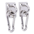 Platines de Fixation Murale ou Plafond en Inox avec Mousquetons, Lot de 2