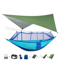 Hamac de Camping Double Moustiquaire, Bâche Imperméable et Sangles, 260 x 140 cm, vue 23