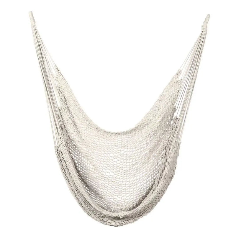 Chaise Hamac en Corde de Coton Blanc, 130 x 100 cm, Intérieur et Extérieur, vue 7