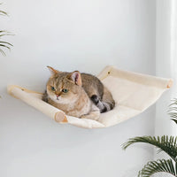Hamac mural pour chat en pin et coton matelassé, 53 x 37 cm