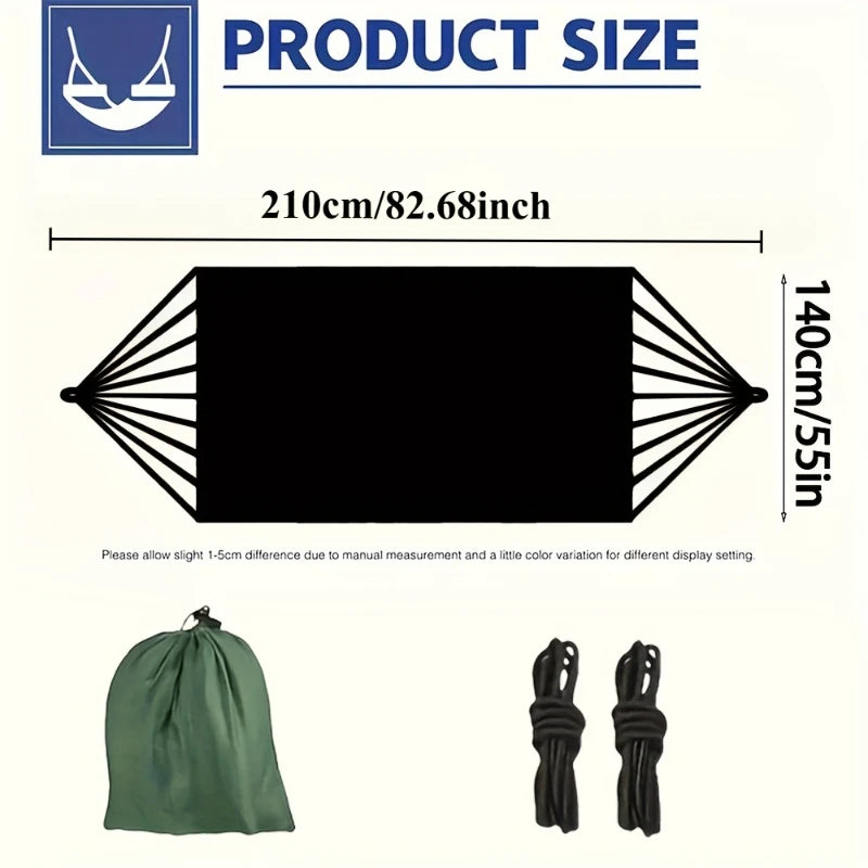 Hamac de Camping en Polyester avec 2 Cordes et Sac de Rangement, 210 x 140 cm, 4 Coloris, vue 6