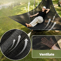 Hamac Triangle Filet Noir pour Arbres, Polyester, 2,8 m de Côté, vue 3