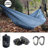 Hamac de Camping Ultraléger Double en Nylon, 300 x 140 cm, Sangles et Mousquetons, vue 11