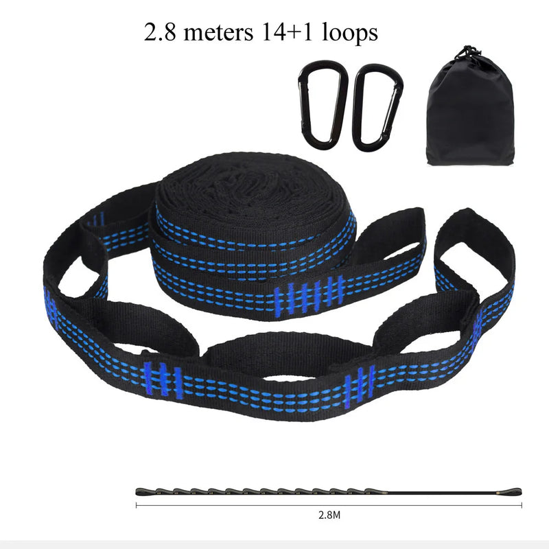 Sangles de Hamac en Polyester, Paire de 2 m ou 2,8 m, 5+1 ou 14+1 Boucles, avec Sac, vue 10
