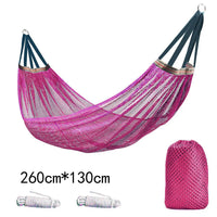 Hamac filet aéré en maille polyester, 260 x 130 cm, 7 coloris, sac et cordes, vue 4