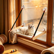 Hamac pour Chat de Fenêtre Pliable en Bois et Tissu Oxford, 51 x 38 x 46 cm