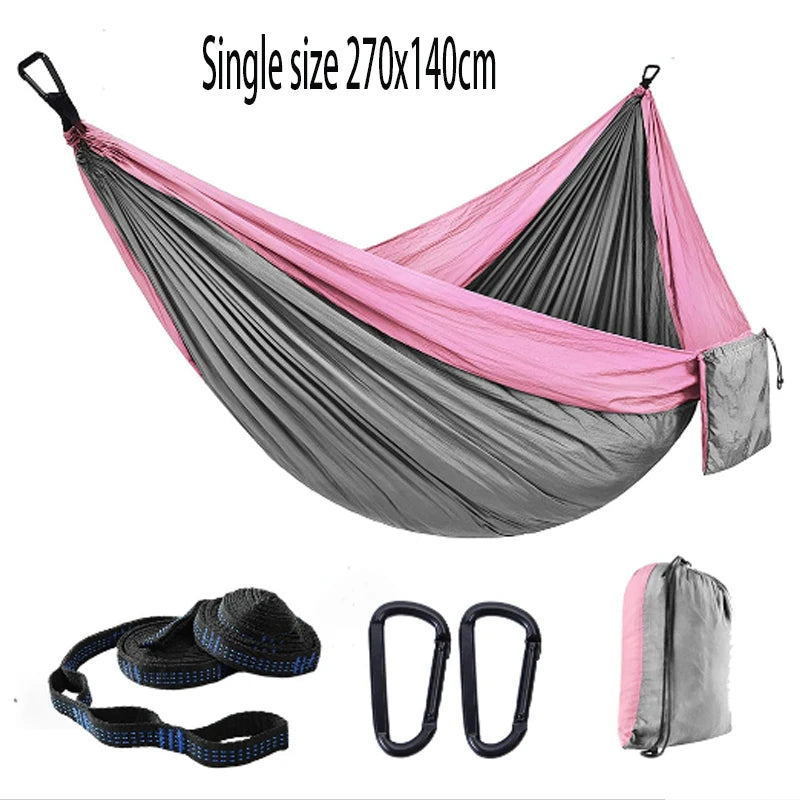 Hamac de camping portable en nylon 210T, simple 270 x 140 cm ou double 300 x 200 cm, vue 10
