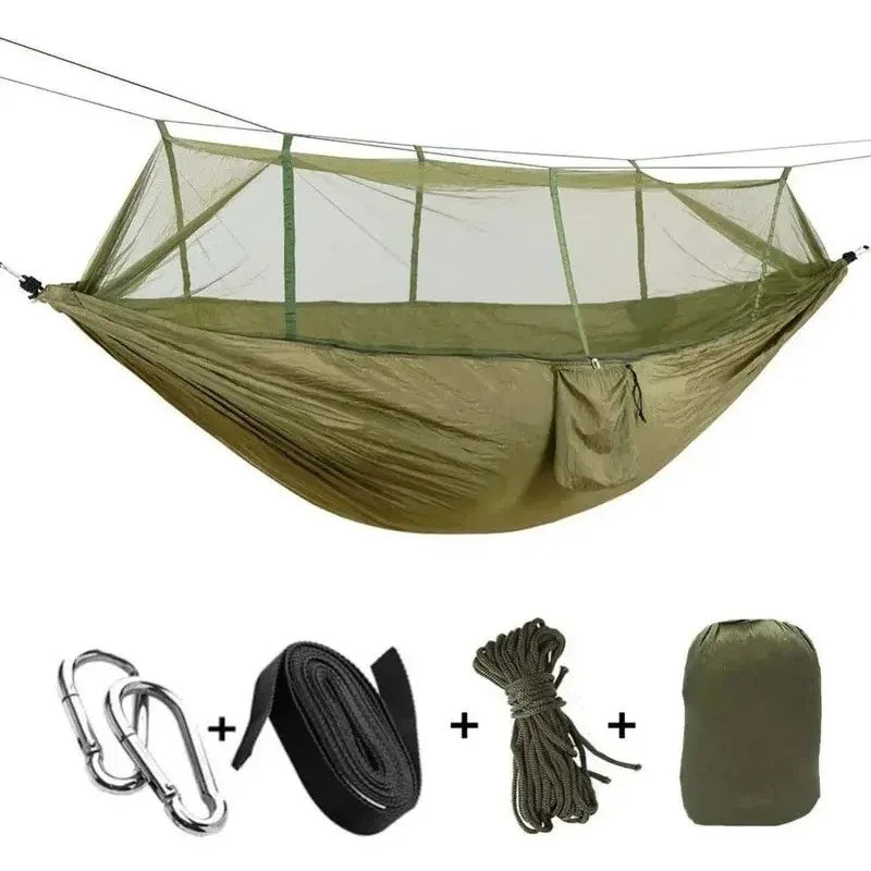 Hamac Camping Moustiquaire Fine en Nylon Ripstop 210T, 260 x 140 cm, avec ou sans Bâche, vue 8