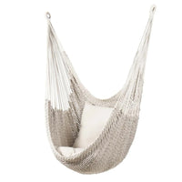 Chaise Hamac en Corde de Coton Blanc, 130 x 100 cm, Intérieur et Extérieur, vue 2