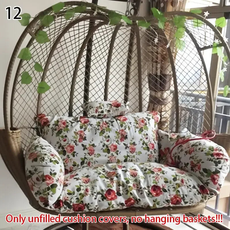 Housse de Coussin pour Fauteuil Suspendu Œuf Double 110 cm, sans Garnissage, 16 Coloris et Motifs, vue 18