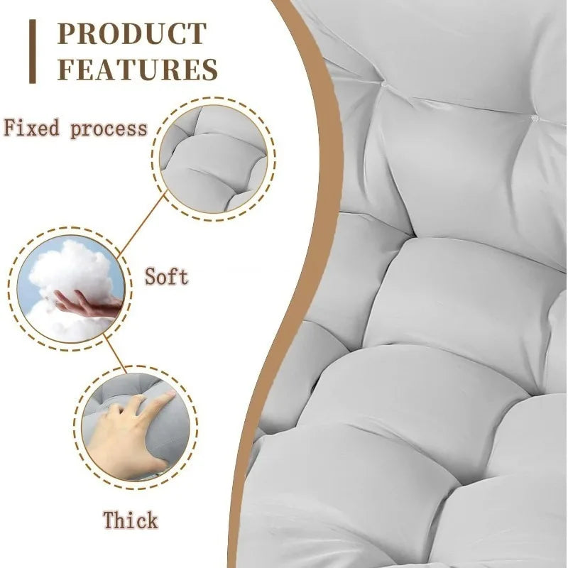 Coussin Fauteuil Œuf Suspendu avec Accoudoirs Rembourrés, 120 x 60 cm, vue 4